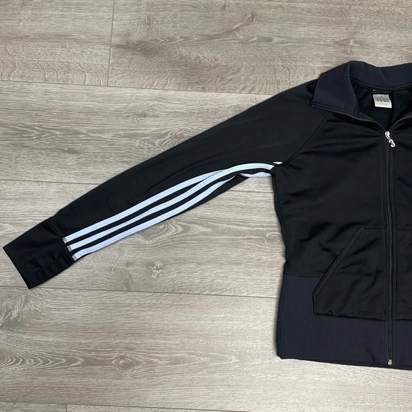 Adidas Full Zip Warm Up 3 Stripe Track Jacket AZF001 Black M - Picture 3 of 16